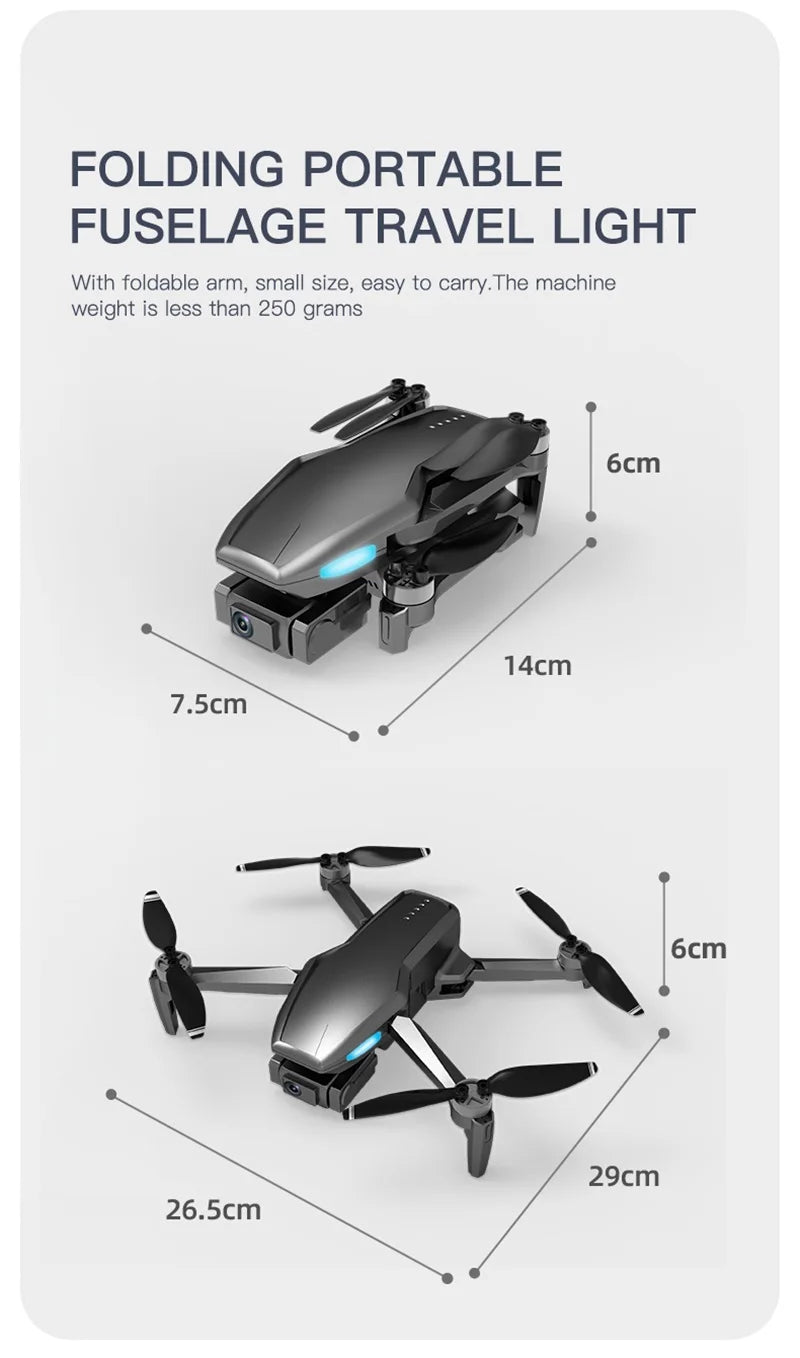 H851 GPS Drone - 4K HD كاميرا مزدوجة واي فاي Fpv 2-Axis RC هليكوبتر ارتفاع عقد وضع مقطوعة الرأس احترافية قابلة للطي كوادكوبتر RC لعبة كاميرا احترافية بدون طيار 34 H851 GPS Drone, PORTABLE FUSELAGE TRAVEL LIGHT With foldable arm, small size