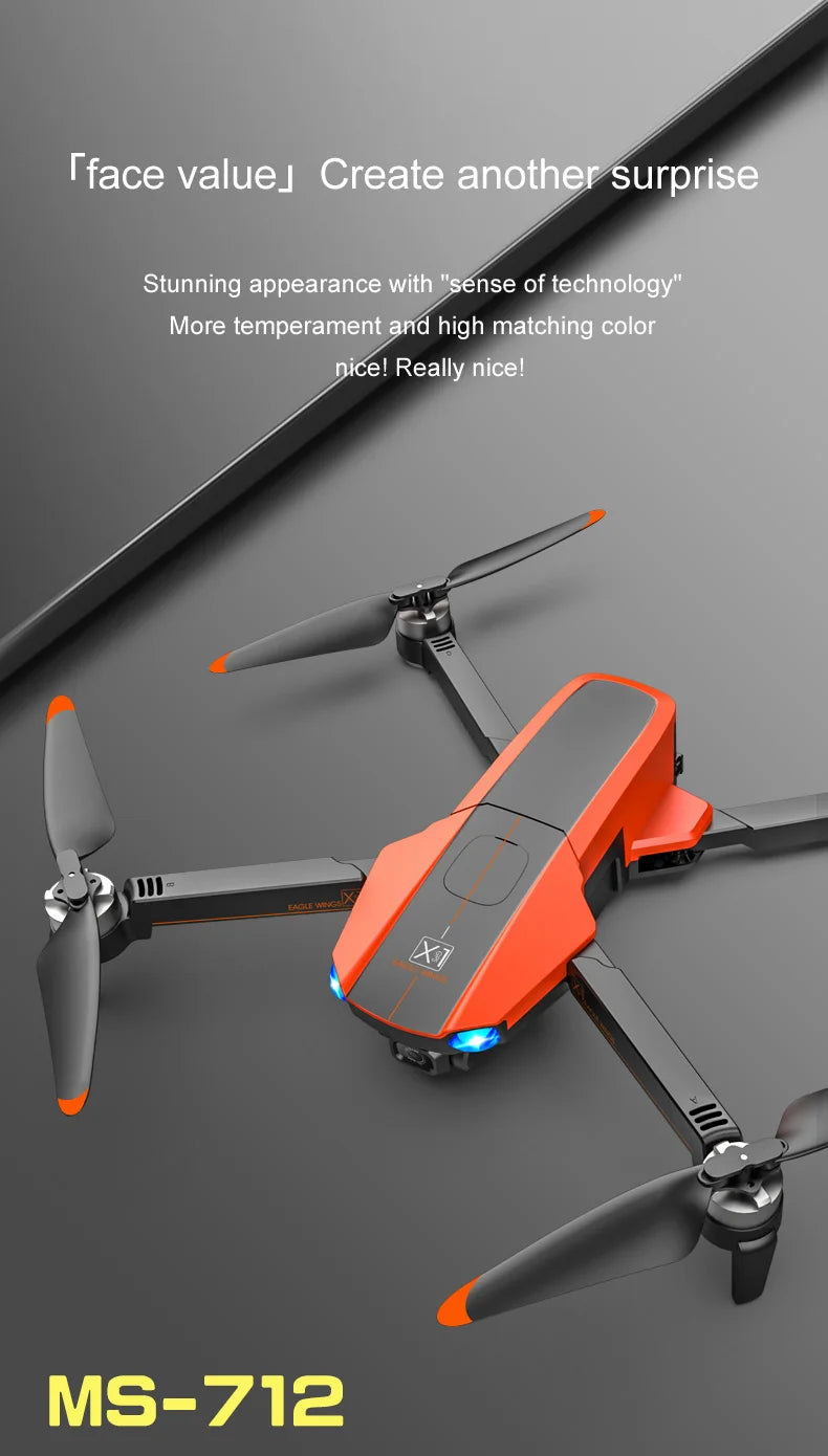 MS-712 Drone, Stunning appearance with 'sense of technology' more temperament and high matching color nicel