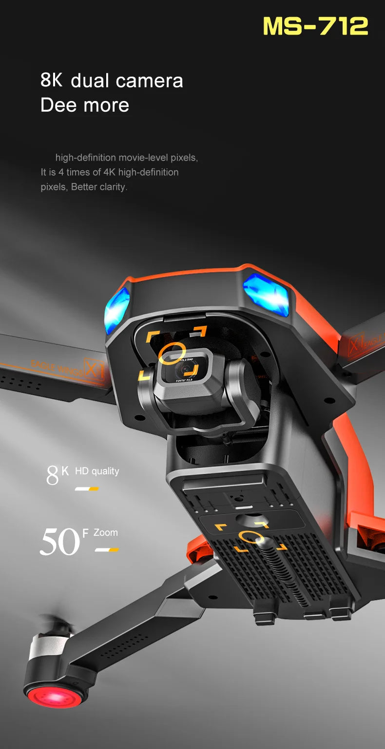 MS-712 Drone, MS-712 8K dual camera Dee more high-definition movie-level pixels