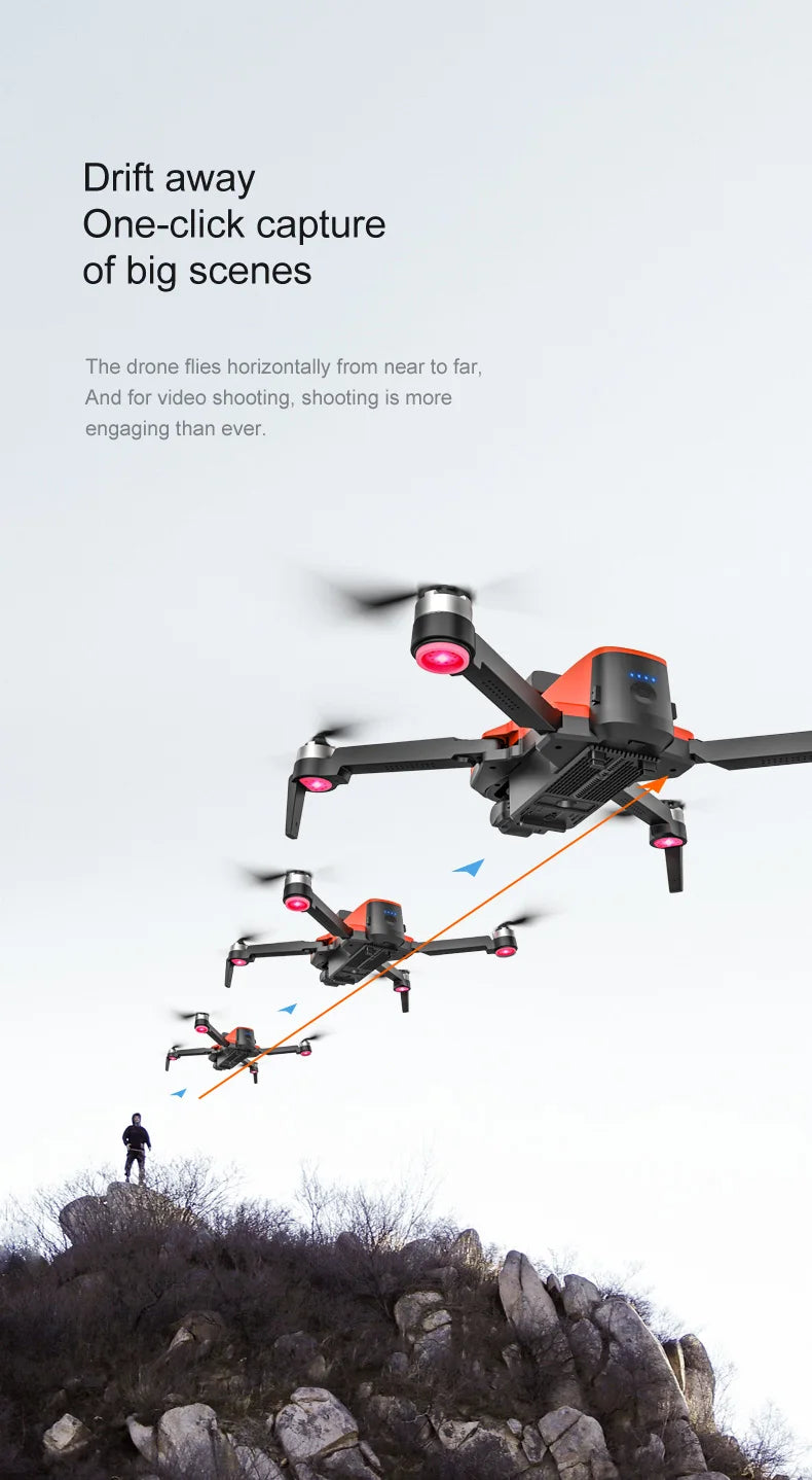 MS-712 Drone, drone flies horizontally from near t0 far; shooting is more engaging than ever