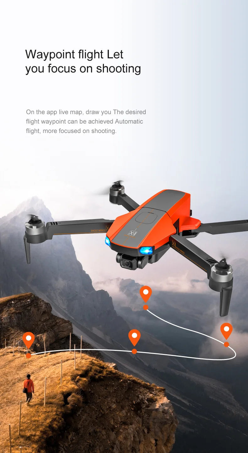 MS-712 Drone, waypoint flight lets you focus on shooting On the app live map, draw you The desired flight
