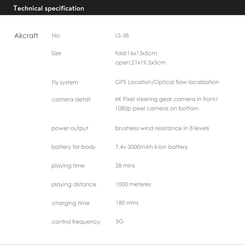طائرة بدون طيار KBDFA LS38 - كاميرا تصوير جوي احترافية EIS عالية الدقة 6K HD 5G WIFI لتحديد التدفق البصري كوادكوبتر ألعاب كاميرا احترافية بدون طيار 31 KBDFA LS38 Drone, Fly system GPS Location/Optical flow localization camera detail 6K Pixel steering gear camera in