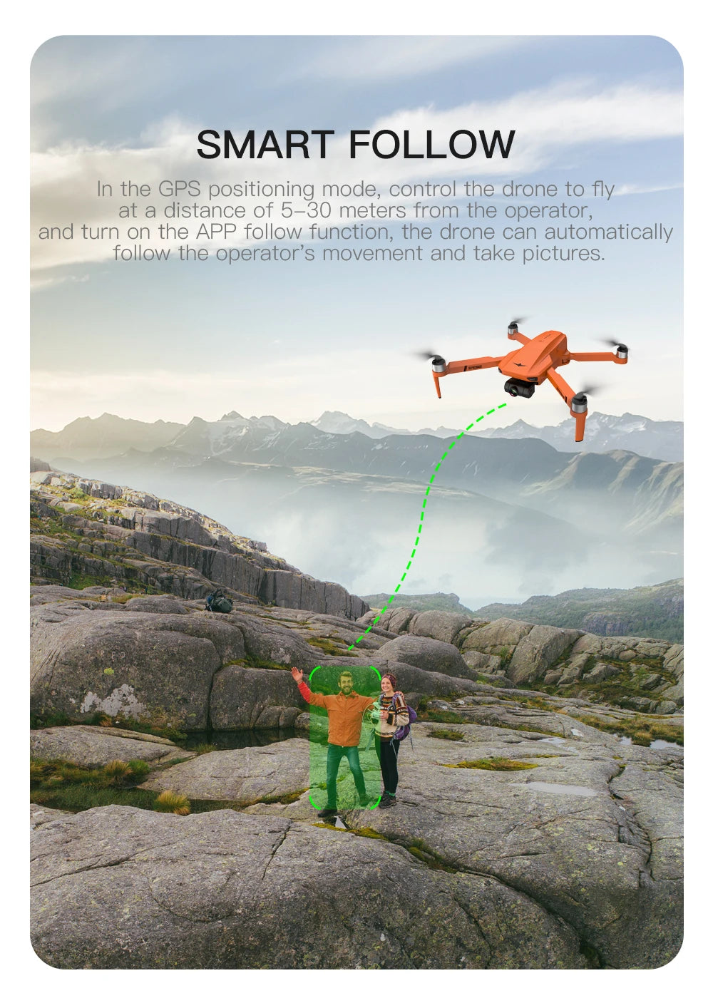 2023 New GPS Drone, SMART FOLLOW In the GPS positioning mode, control the