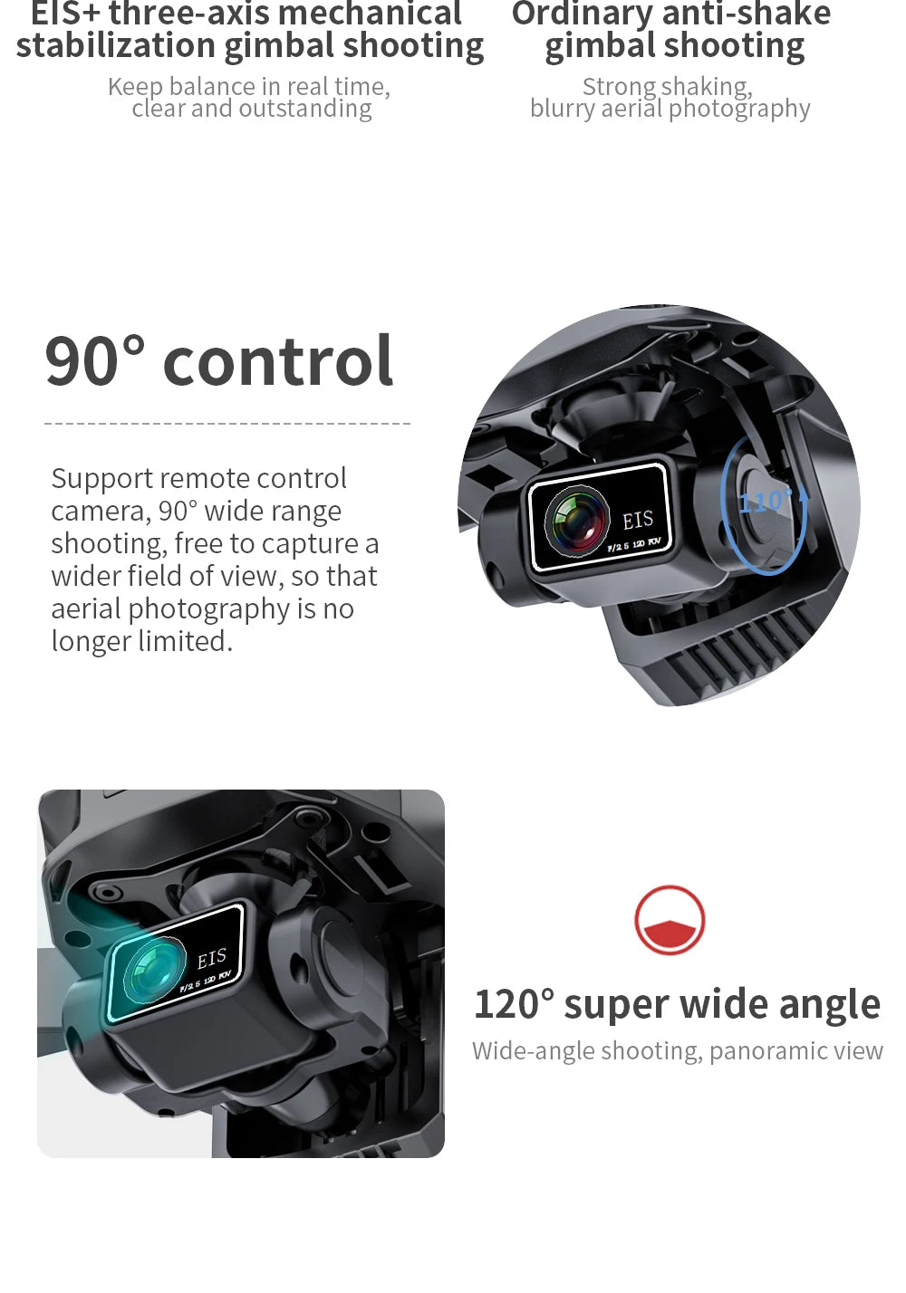 New GPS Drone, ElS+ three-axis mechanical Ordinary anti-Shake stabilization g