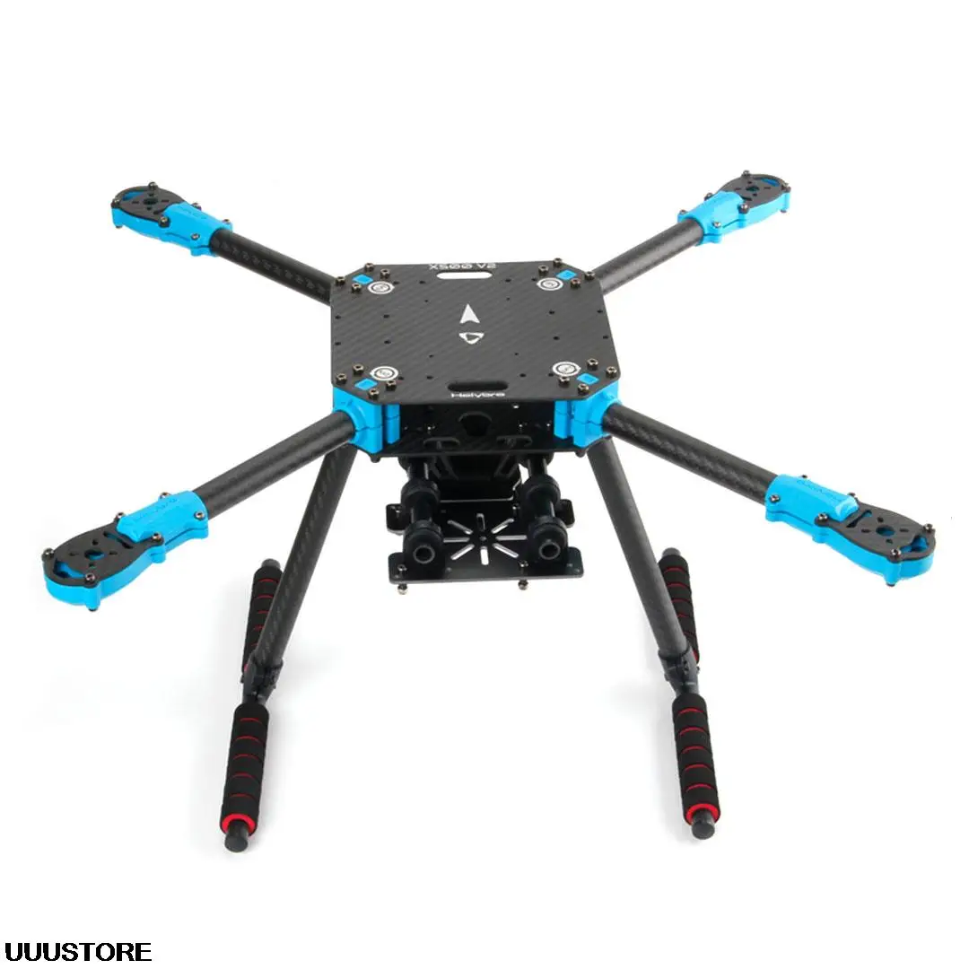HolyBro X500 V2 Frame Kit / ARF Kit, this frame is made with full carbon fiber twill, with carbon fiber tube arms supported by
