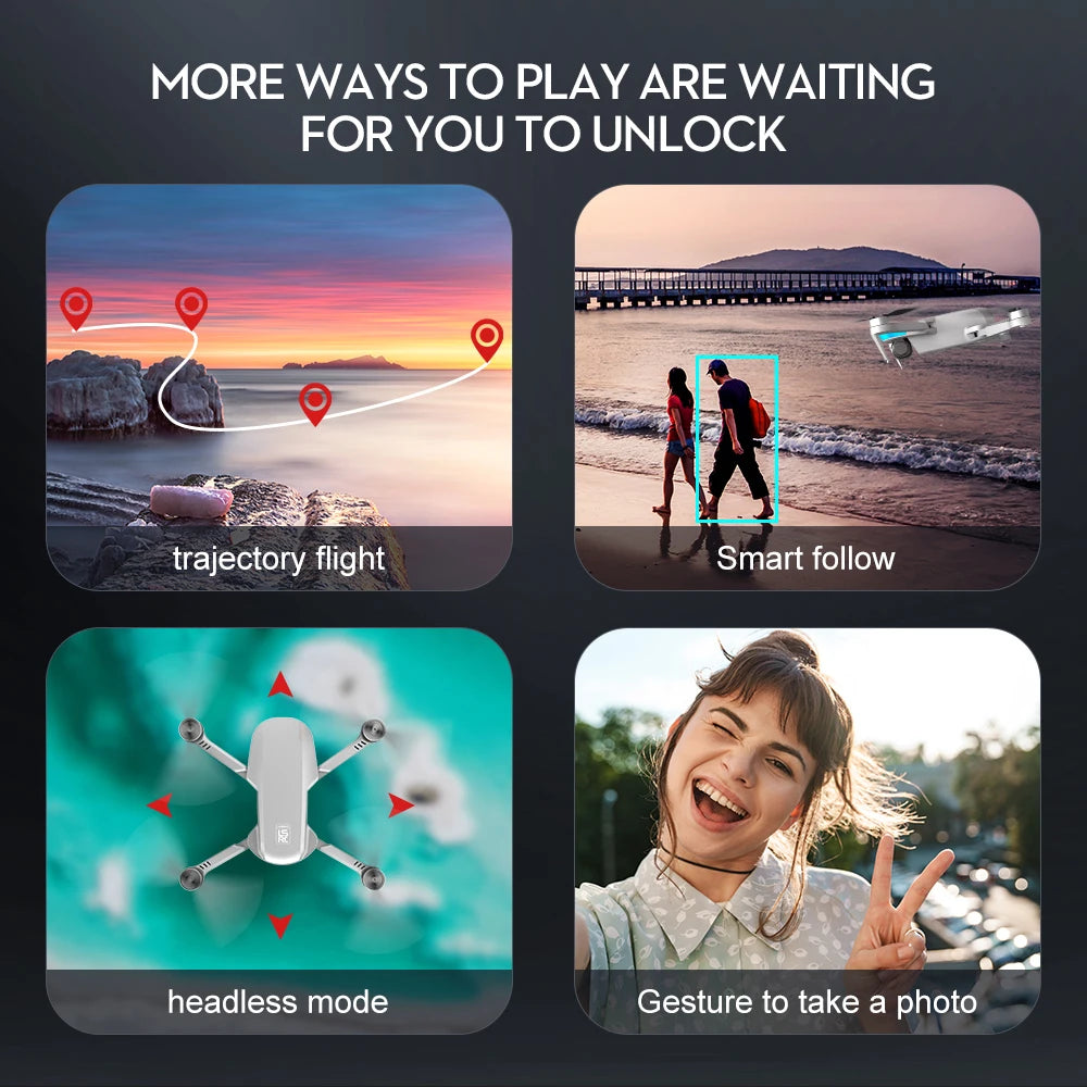 S6S Mini GPS Drone, trajectory flight Smart follow headless mode Gesture to take a photo .