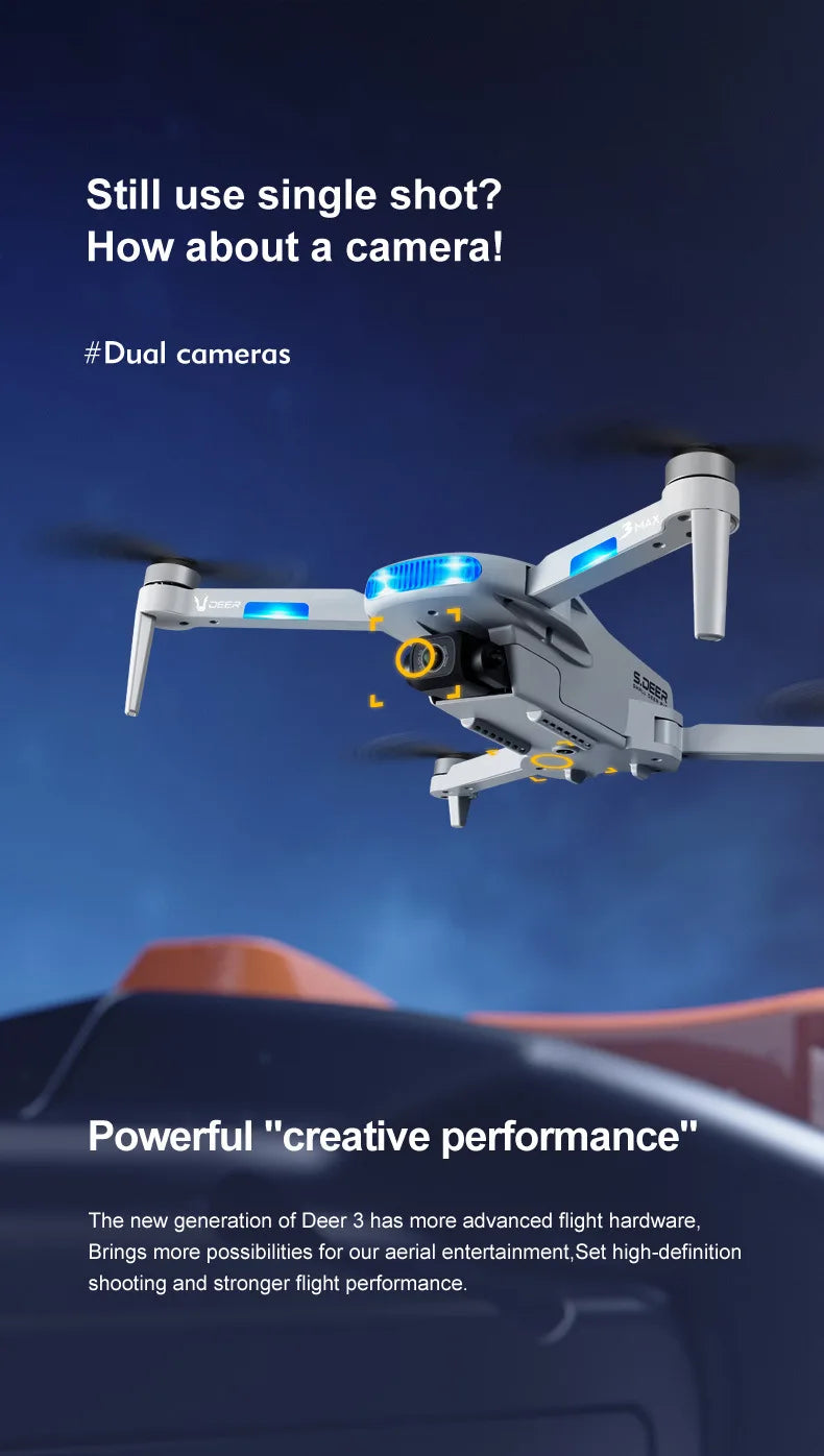 2023 New LU3 Max GPS Drone, the new generation of Deer 3 has more advanced flight hardware .