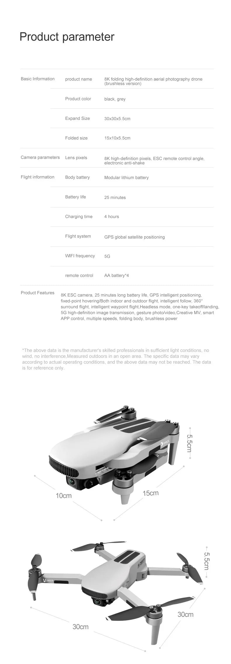 2023 New LU3 Max GPS Drone, 8K folding high-definition aerial photography drone (brushless