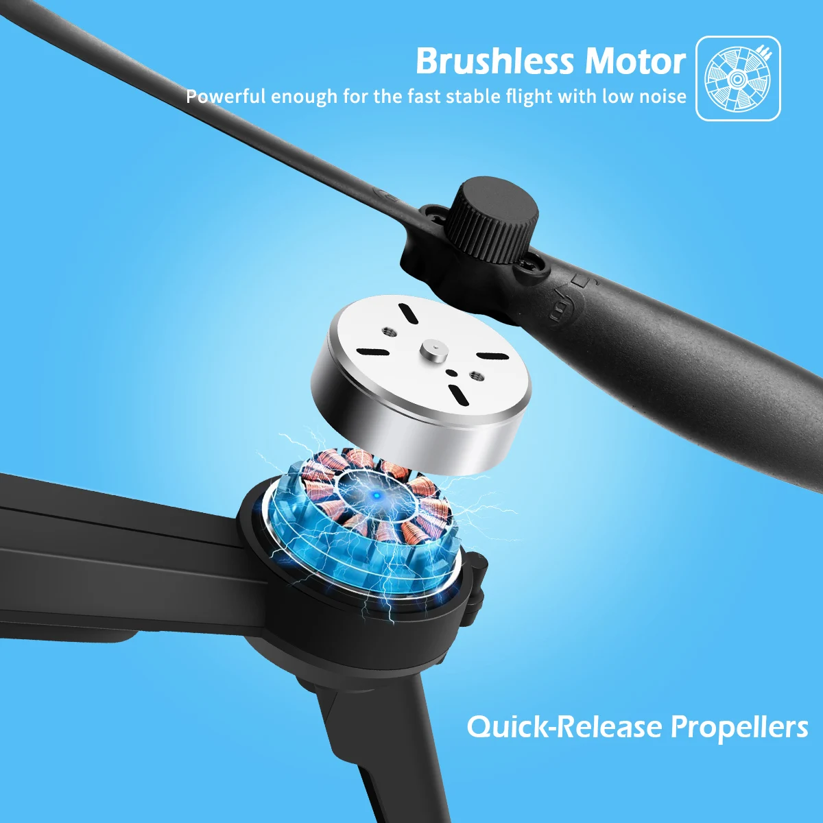 JJRC JJPRO X5 Drone, Brushless Motor Powerful enough for the fast stable flight with low noise Quick-Release