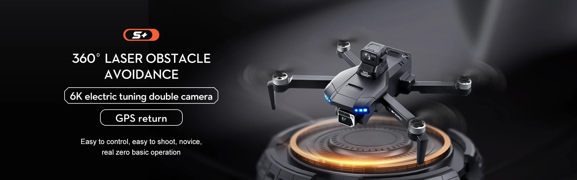 S+ GPS Drone, 3605 LASER OBSTACLE AVOIDANCE 6K electric tuning double camera GPS