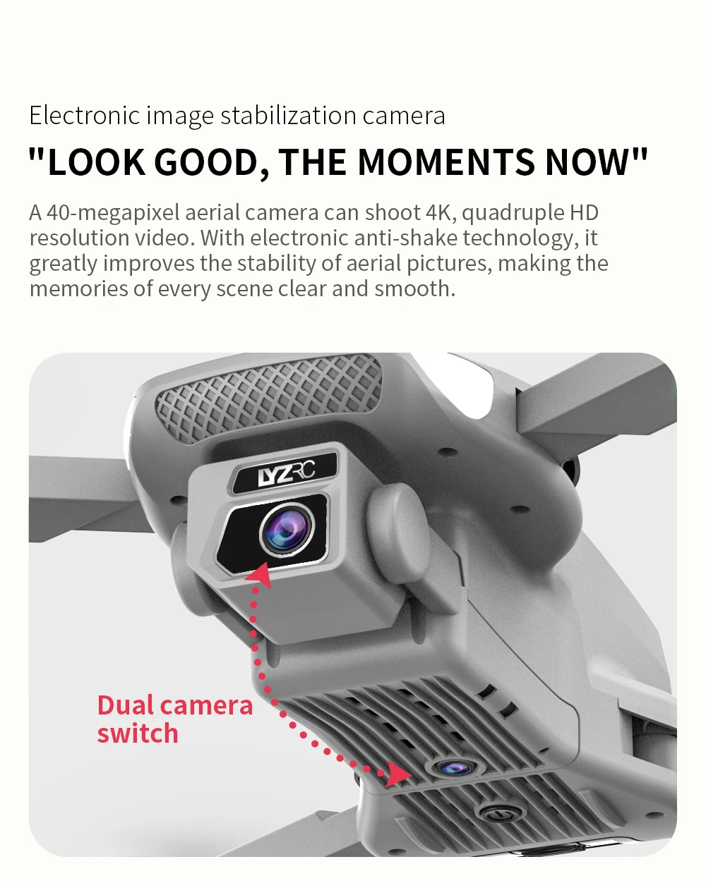 L500 PRO GPS Drone, 40-megapixel aerial camera can shoot 4K, quadruple HD resolution video .