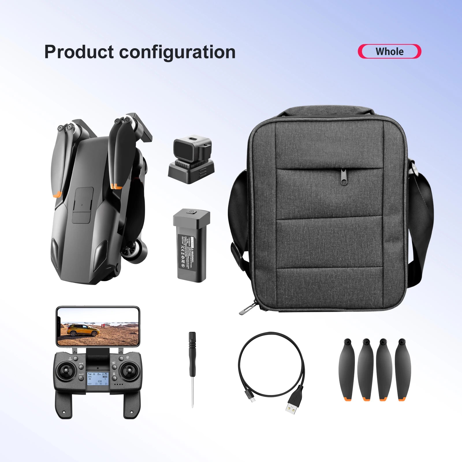 S135 Drone - 8K HD ESC Dual Camera GPS 5G 28 Minutes 3-Axis Gimbal Brushless Motor Professional Camera Drone 45 S135 Drone, Product configuration Whole 8