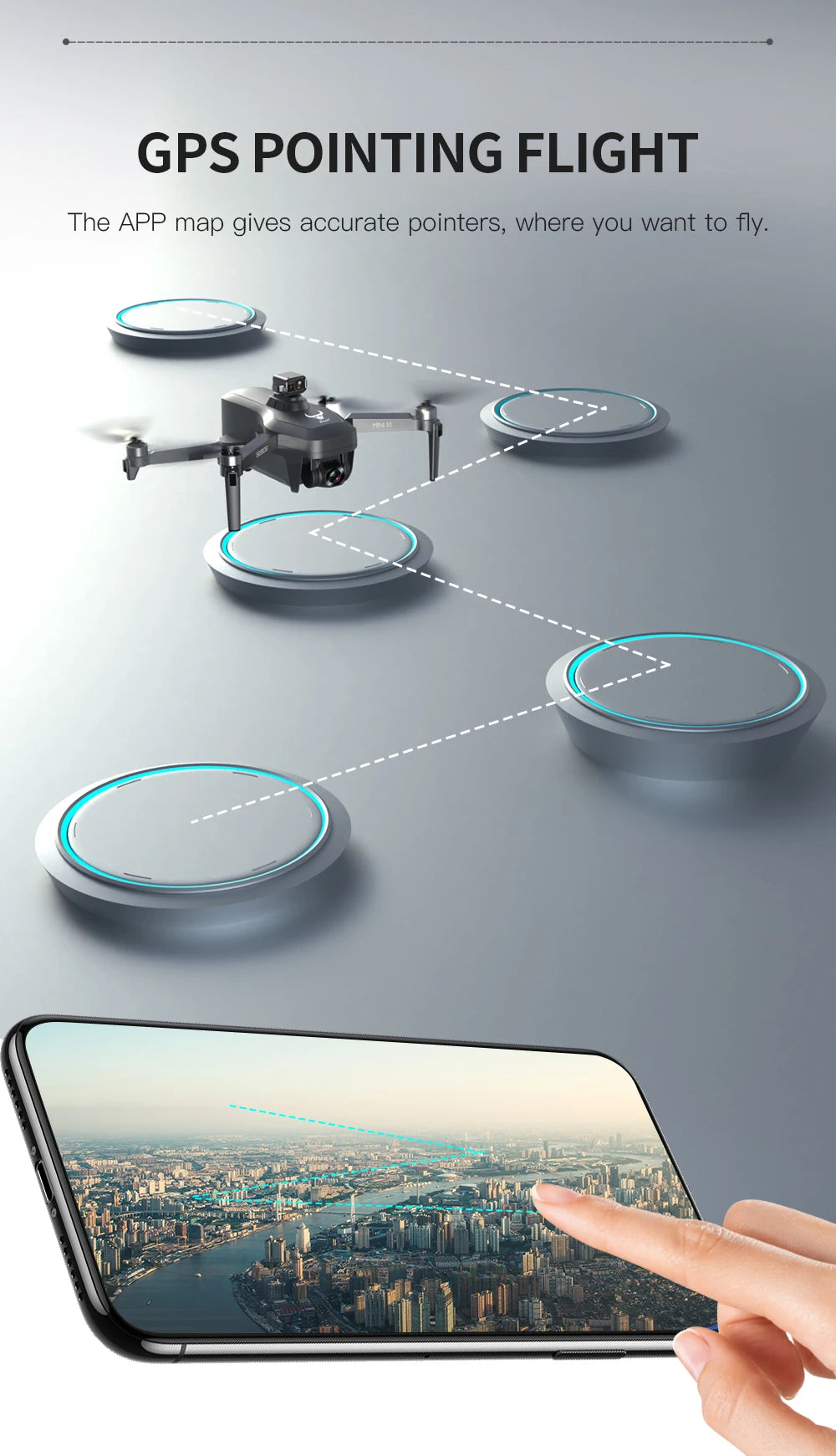 ZLL SG906 MINI SE Drone, GPS POINTING FLIGHT The APP map gives accurate pointers, where you want to