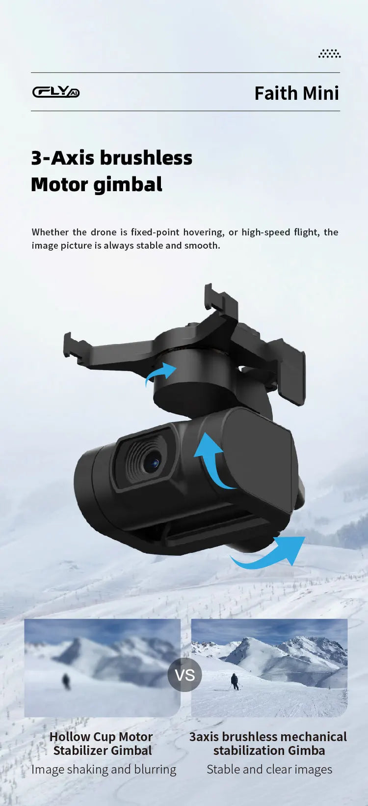 CFLY Faith MINI Drone, CYD Faith Mini 3-Axis brushless mechanical Stabilizer Gimbal stabil