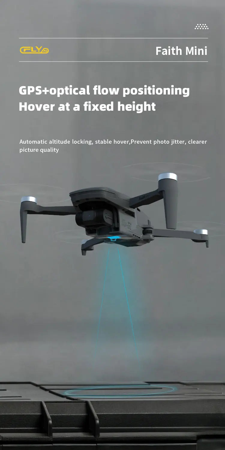 CFLY Faith MINI Drone, CLYD Faith Mini GPS+optical flow positioning Hover at a fixed height Automatic