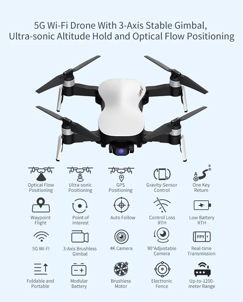 JJRC X12 Drone with 4K HD Camera 5G WiFi GPS FPV Brushless Motor Foldable Quadcopter Professional Camera Drone 10 JJRC X12 Drone with