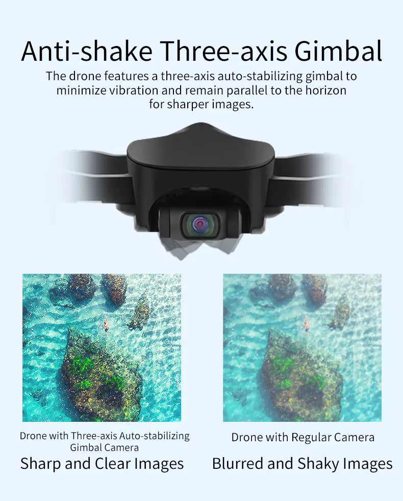JJRC X12 Drone with 4K HD Camera 5G WiFi GPS FPV Brushless Motor Foldable Quadcopter Professional Camera Drone 11 JJRC X12 Drone, drone features a three-axis auto-stabilizing gimbal to minimize vibration