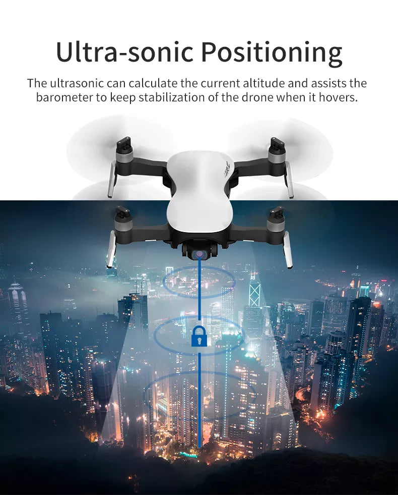 JJRC X12 Drone with 4K HD Camera 5G WiFi GPS FPV Brushless Motor Foldable Quadcopter Professional Camera Drone 14 JJRC X12 Drone, ultrasonic can calculate the current altitude and assists the barometer to keep stabilization of