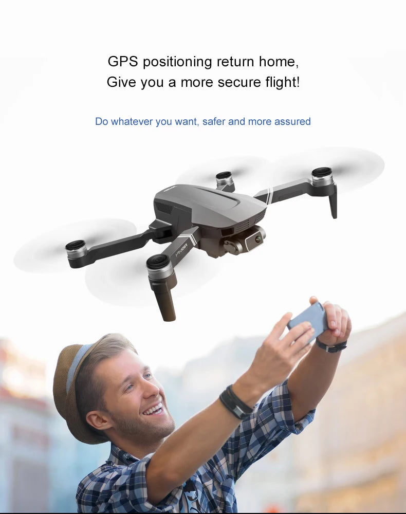 F4 Drone - 4K HD Professional 2-Axis Gimbal Brushless RC Dron GPS 5G WIFI 2KM مسافة الطيران FPV كوادكوبتر قابلة للطي VS SG907 MAX Professional Camera Drone 22 F4 Drone, GPS positioning return home, Give you a more secure flightl Do whatever you want; safer