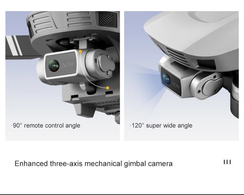 F4 Drone - 4K HD Professional 2-Axis Gimbal Brushless RC Dron GPS 5G WIFI 2KM مسافة الطيران FPV كوادكوبتر قابلة للطي VS SG907 MAX Professional Camera Drone 24 F4 Drone, 90 remote control angle 120" super wide angle Enhanced three-axis mechanical gimba