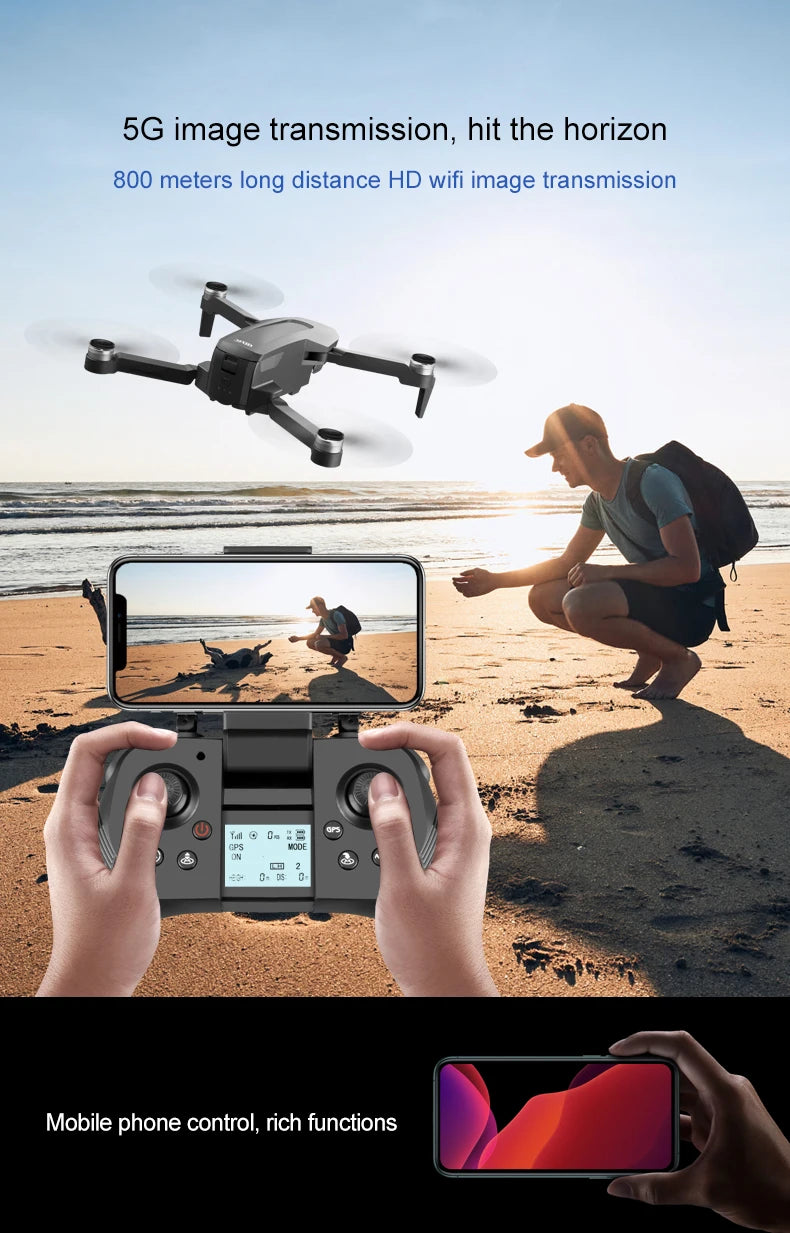F4 Drone - 4K HD Professional 2-Axis Gimbal Brushless RC Dron GPS 5G WIFI 2KM مسافة الطيران FPV كوادكوبتر قابلة للطي VS SG907 MAX Professional Camera Drone 27 F4 Drone, Voe Mobile phone control: 5G image transmission; hit the horizon 800 meters long distance