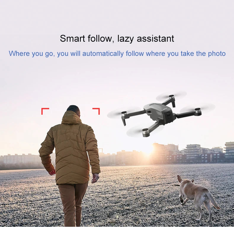 F4 Drone - 4K HD Professional 2-Axis Gimbal Brushless RC Dron GPS 5G WIFI 2KM مسافة الطيران FPV كوادكوبتر قابلة للطي VS SG907 MAX Professional Camera Drone 28 F4 Drone, Smart follow; lazy assistant automatically follows where you take the photo . where you go