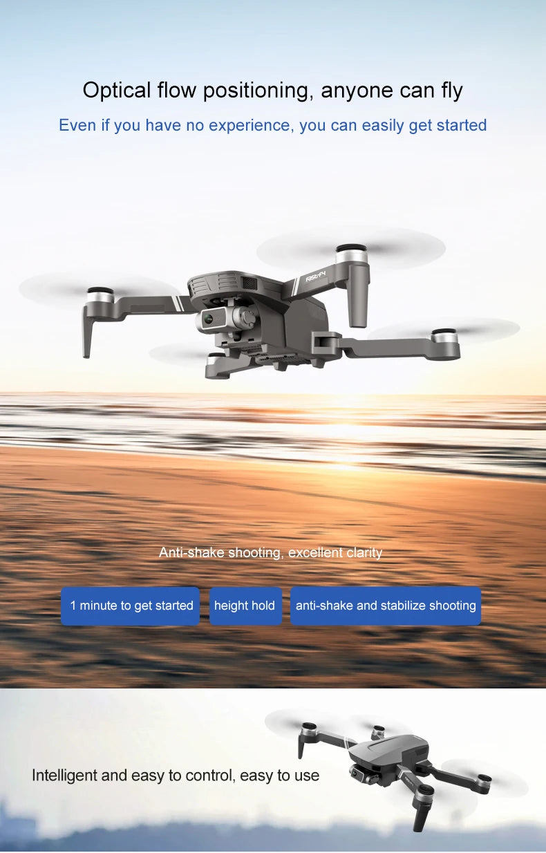 F4 Drone - 4K HD Professional 2-Axis Gimbal Brushless RC Dron GPS 5G WIFI 2KM مسافة الطيران FPV كوادكوبتر قابلة للطي VS SG907 MAX Professional Camera Drone 31 F4 Drone, Optical flow positioning; anyone can easily get started Anti-shake shooting; excellent clarity