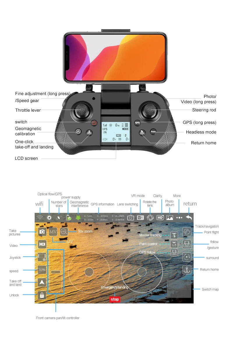 F4 Drone - 4K HD Professional 2-Axis Gimbal Brushless RC Dron GPS 5G WIFI 2KM مسافة الطيران FPV كوادكوبتر قابلة للطي VS SG907 MAX Professional Camera Drone 35 F4 Drone, Professional 2-Axis Gimbal Brush