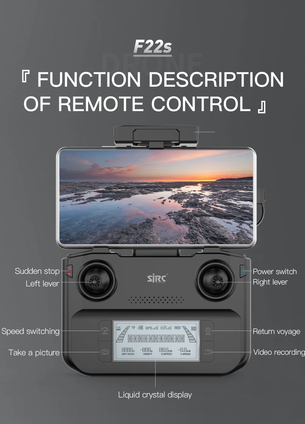 SJRC F22S 4K HD PRO Drone - With 4K HD Camera 2-Axis Gimbal HD Camera Obstacle Avoidance GPS 5G WiFi FPV Quadcopter RC Drone Helicopter Professional Camera Drone 37 SJRC F22S 4K HD PRO Drone, FER Heicht 985 Aera V-CFEED Video recording Liquid