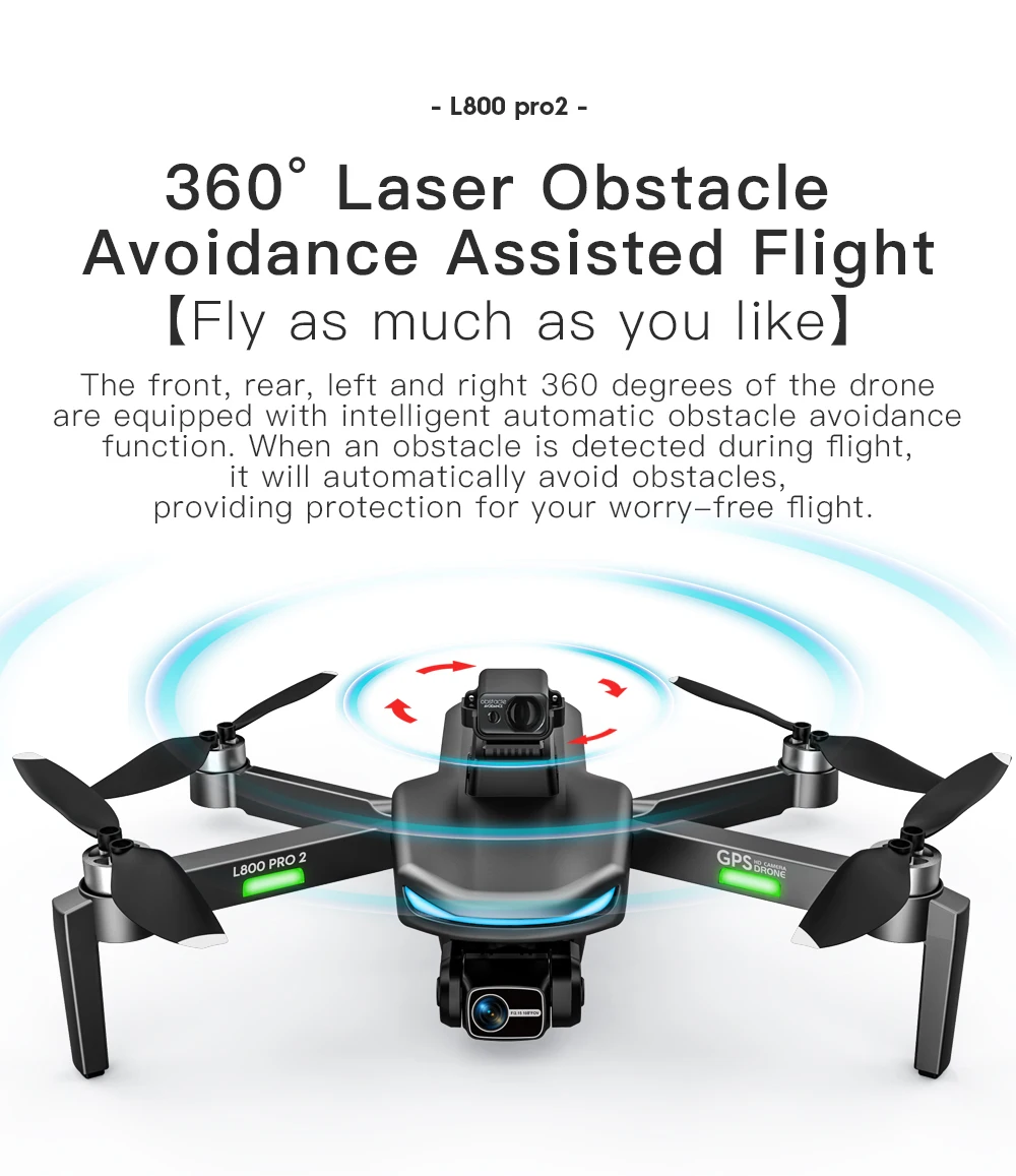 L800 Pro 2 Drone - 4K HD Camera 3-Axis Gimbal 5G WIFI Dron Obstacle Avoidance Brushless Motor RC Professional FPV Quadcopter Professional Camera Drone 24 L800 Pro 2 Drone, proz GPSorowe PRO 2 L8OO 360 laser obstacle avoidance aided