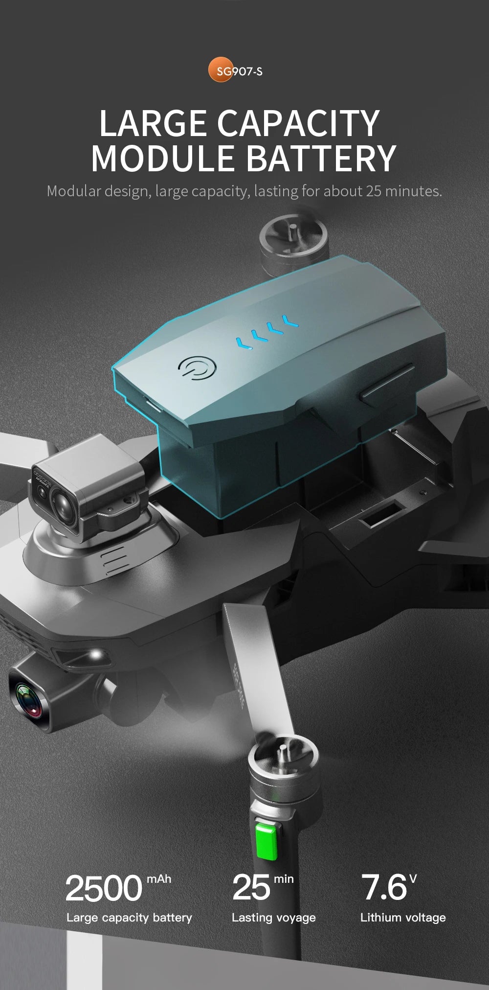 SG907S Drone - 4K HD GPS Auto-Return High Performance Obstacle Avoidance Long Range Remote Control Aircraft Plane Toy Professional Camera Drone 22 SG907S Drone, SG9O7-$ LARGE CAPACITY MODULE BATTER