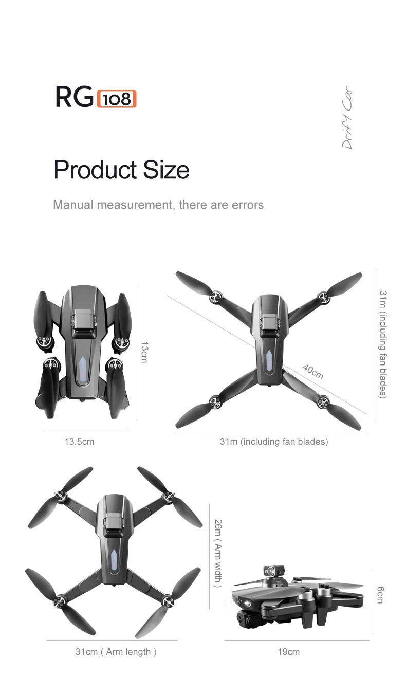 RG108 /RG108 Pro GPS Drone - Professional 4K HD Camera FPV Obstacle Acoidance Brushless Motor Foldable Quadcopter Dron Professional Camera Drone 46 RG108 /RG108 Pro GPS Drone SPECIFICATIONS Video Cap
