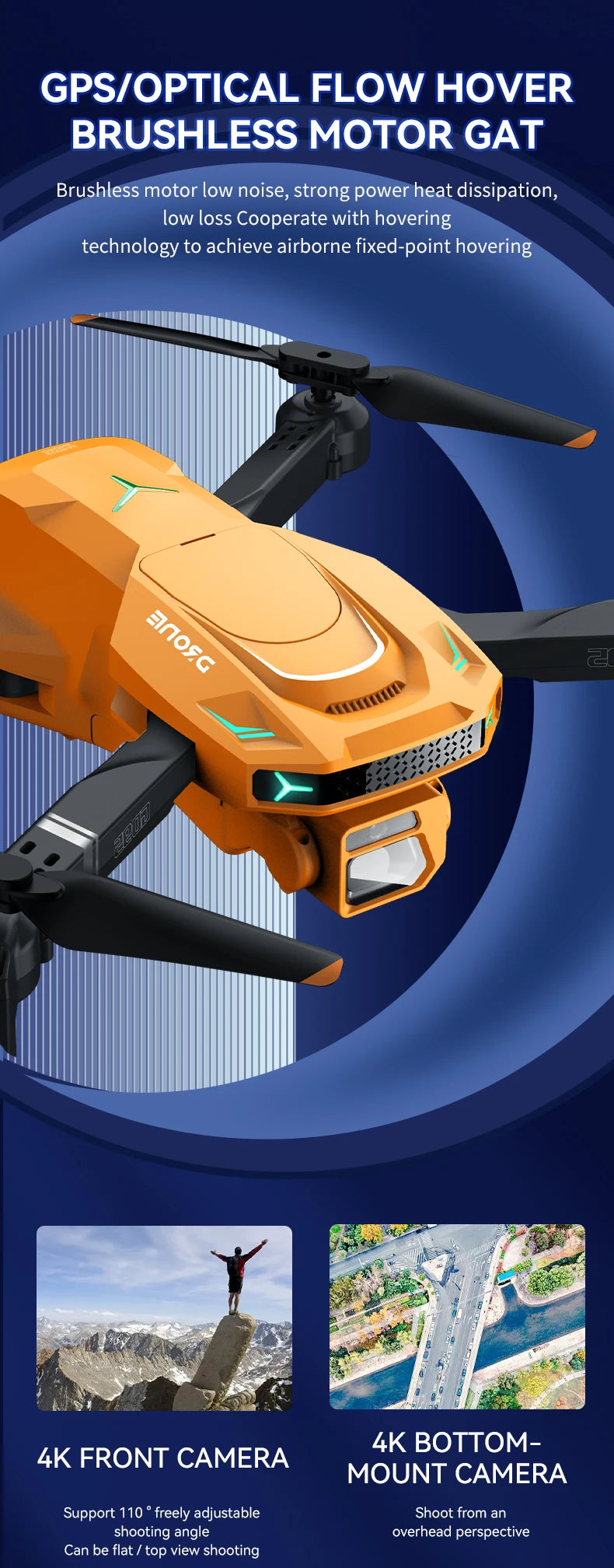 2024 GD95 Pro Max Drone - 8K HD Dual Camera Brushless Motors GPS Smart Follow RC Helicopter Quadrocopter Boy's Toys 13 2024 GD95 Pro Max Drone, GPS/OPTICAL FLOW HOVER BRUSHLESS