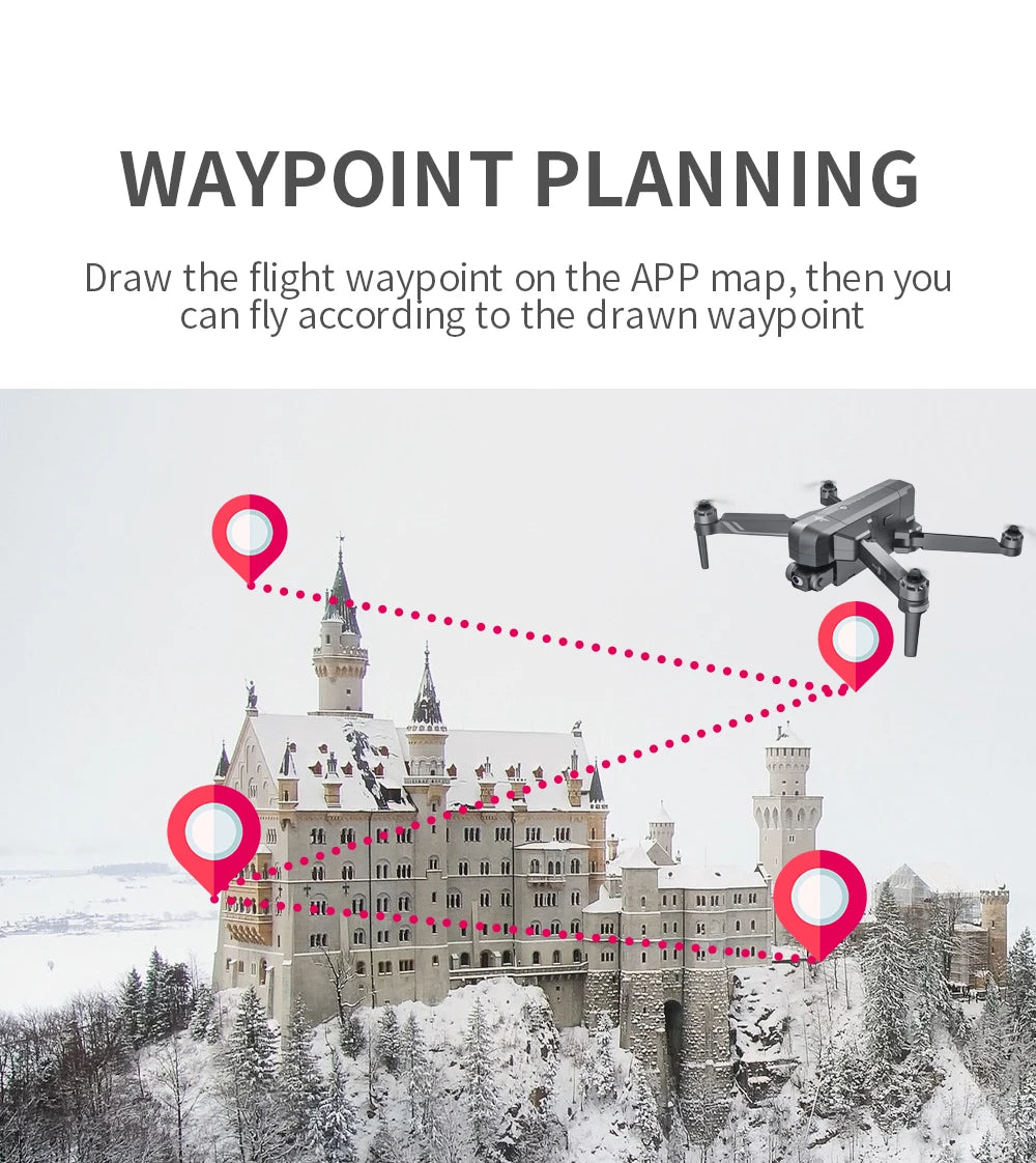 SJRC F11 / F11S  Pro Drone, Draw the flight waypoint on the APP map,then you can fly according to the