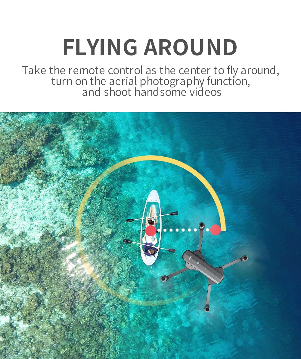 SJRC F11 / F11S Pro Drone - With 4K HD Camera 3KM WIFI GPS EIS 2-axis Anti-Shake Gimbal FPV Brushless Quadcopter Professional RC Dron Professional Camera Drone 43 SJRC F11 / F11S Pro Drone, FLYING AROUND Take the remote control as the center to fly around . turn