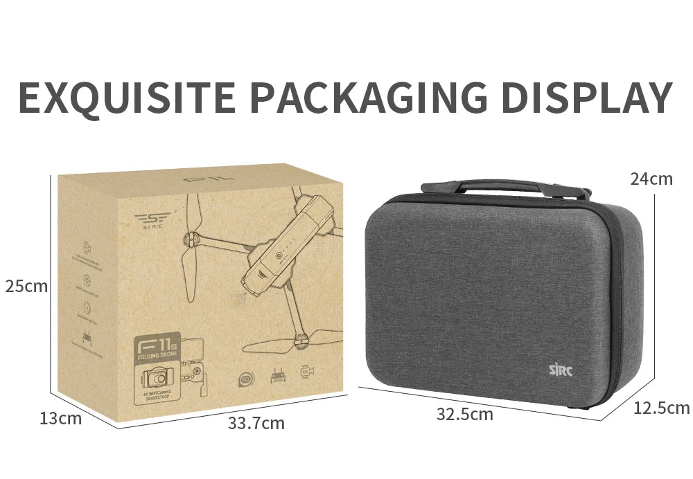 SJRC F11 / F11S Pro Drone - With 4K HD Camera 3KM WIFI GPS EIS 2-axis Anti-Shake Gimbal FPV Brushless Quadcopter Professional RC Dron Professional Camera Drone 53 SJRC F11 / F11S Pro Drone, EXQUISITE PACKAGING DISPLAY 24cm 25cm