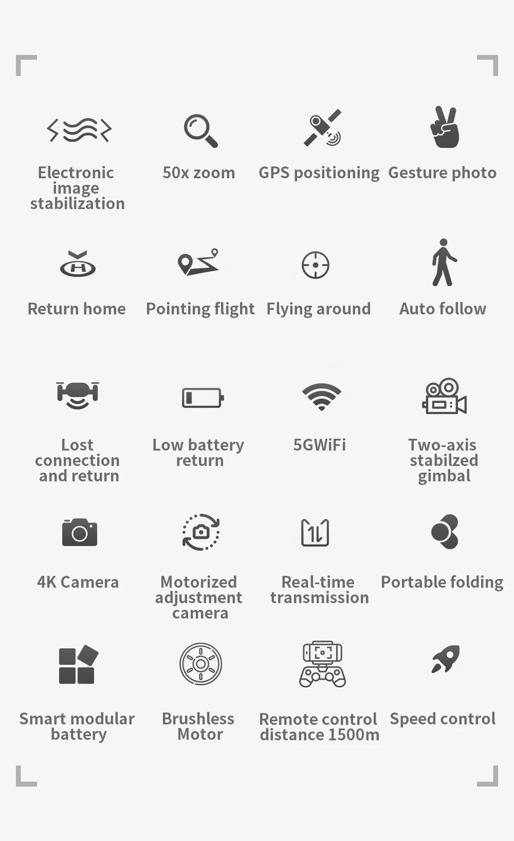 SJRC F11 / F11S Pro Drone - With 4K HD Camera 3KM WIFI GPS EIS 2-axis Anti-Shake Gimbal FPV Brushless Quadcopter Professional RC Dron Professional Camera Drone 55 SJRC F11 / F11S Pro Drone, Electronic SOx zoom GPS positioning Gesture photo image stabilization Return home Pointing flight Fly