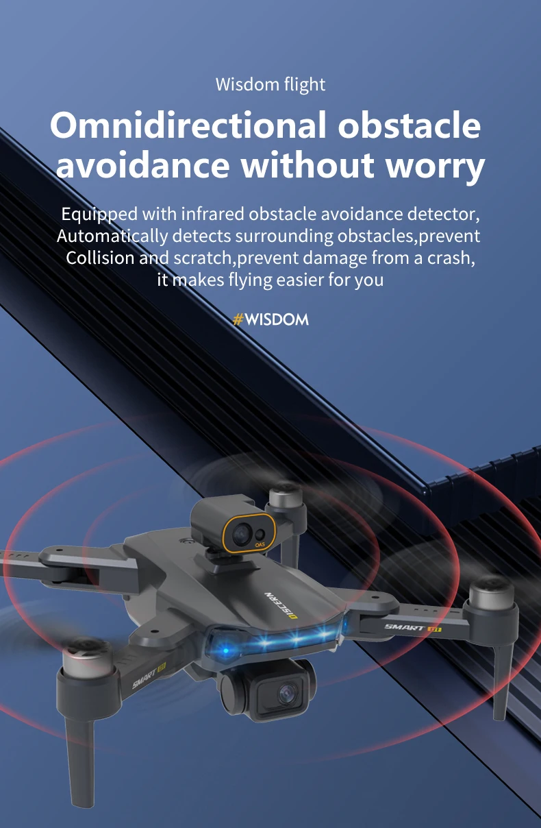 JJRC X21 Drone, Wisdom flight's infrared obstacle avoidance detector makes flying easier for you .