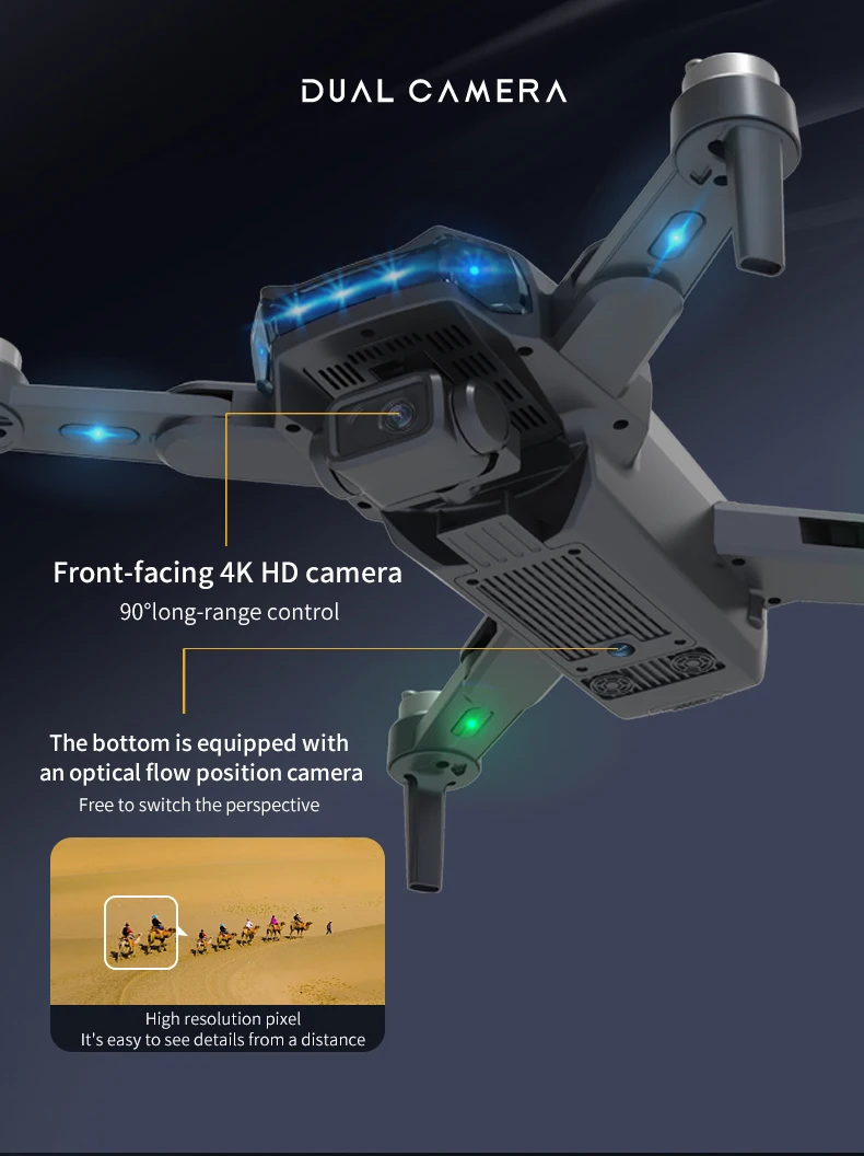 JJRC X21 Drone, DUAL CAMERA Front-facing4K HD camera 90*ong-range control The