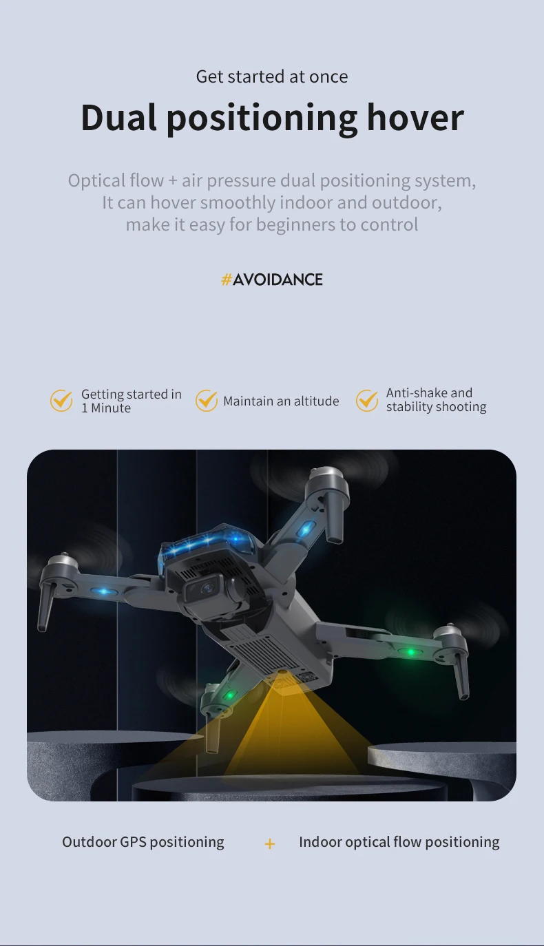 JJRC X21 Drone, Optical air pressure dual positioning system; It can hover smoothly indoor and outdoor; make it