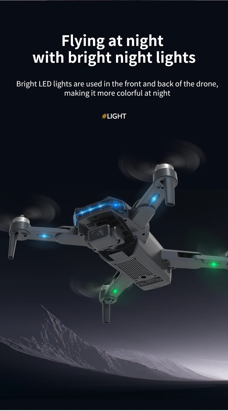 JJRC X21 Drone, #LIGHT: flying at night with bright night lights Bright LED lights are used in the front