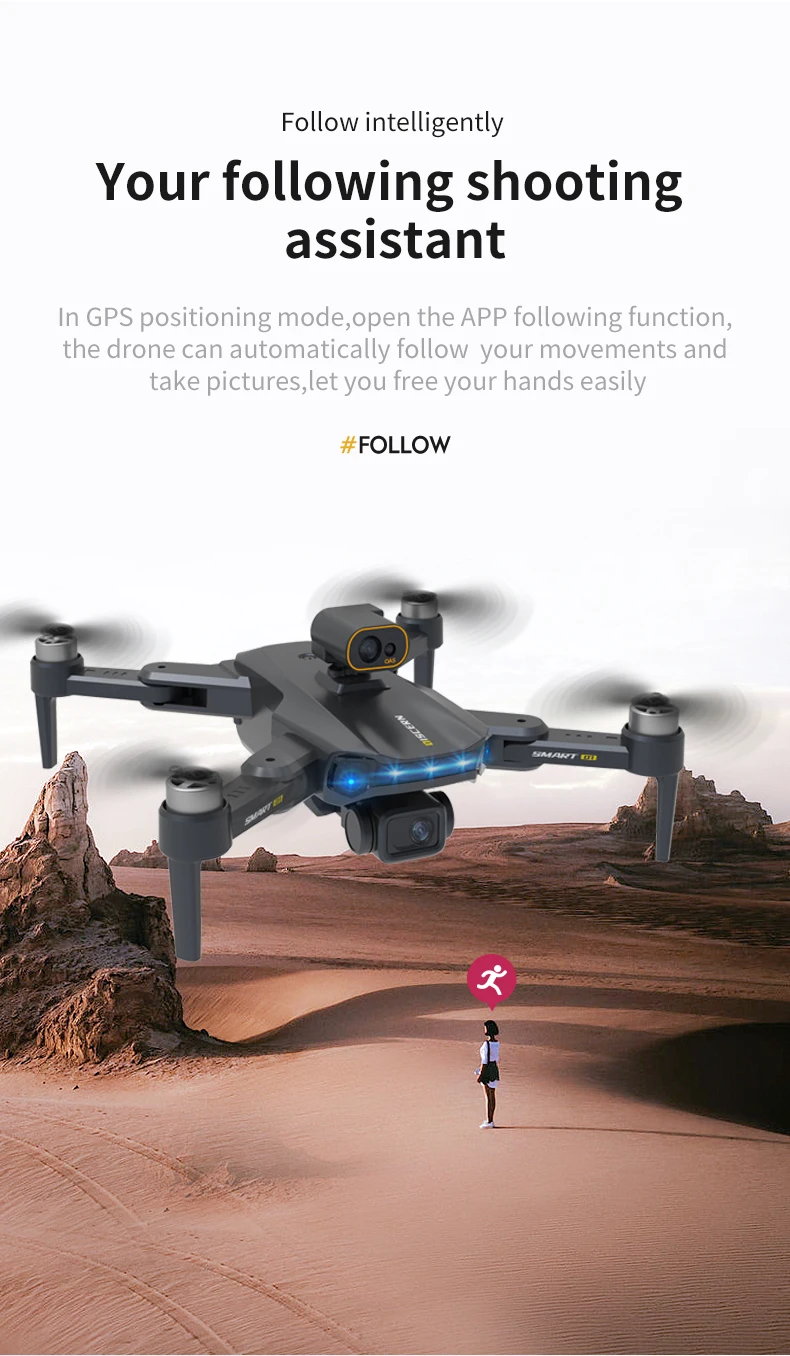 JJRC X21 Drone, drone can automatically follow your movements and take pictures . open the APP following function, the
