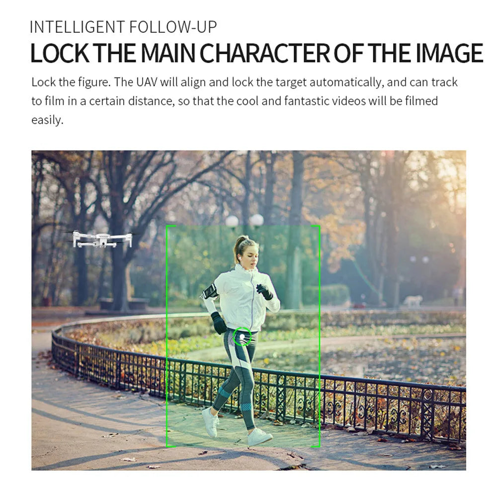 Visuo XS818 GPS Drone - 1800mAh 5G Wifi FPV 4K HD Dual Camera Optical-Flow RC Quadcopter Drones Professional Camera Drone 27 Visuo XS818 GPS Drone, the UAV will align and lock the target automatically,and can track to film in a