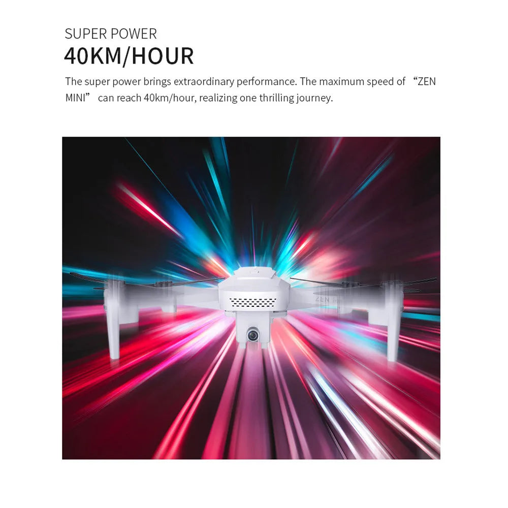 Visuo XS818 GPS Drone - 1800mAh 5G Wifi FPV 4K HD Dual Camera Optical-Flow RC Quadcopter Drones Professional Camera Drone 50 Visuo XS818 GPS Drone, the maximum speed of ZEN MINi" can reach 4Okm/hour