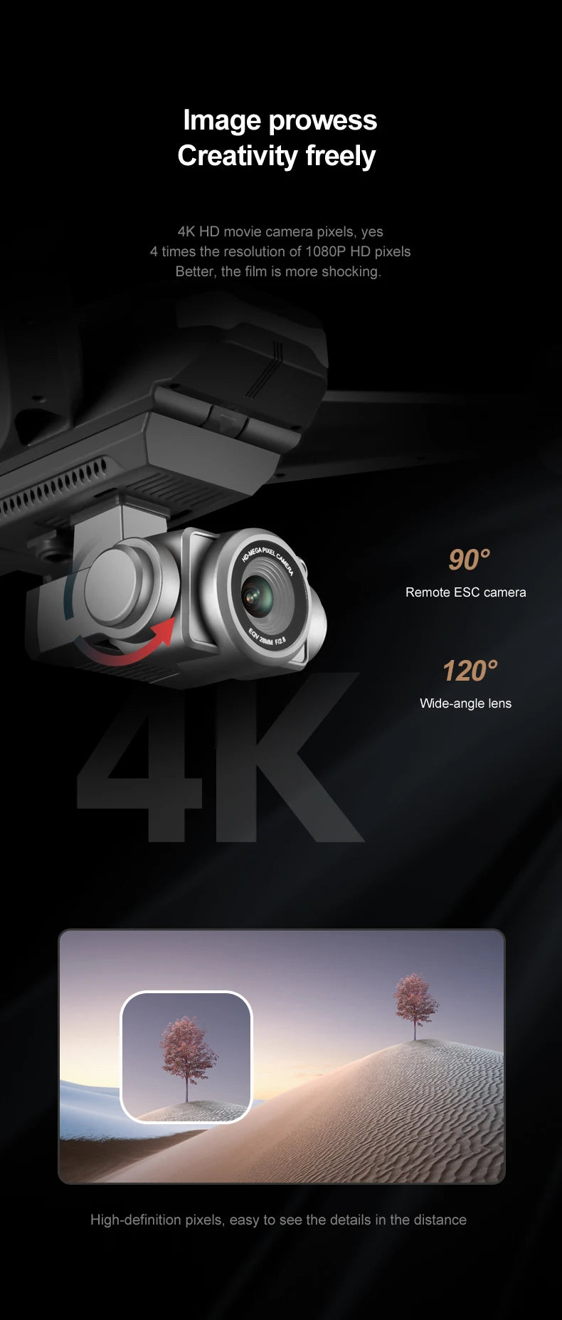 F11 PRO Drone - GPS 4K HD Dual HD Camera Professional WIFI FPV التصوير الجوي بدون فرش محرك كوادكوبتر Dron Toys كاميرا احترافية بدون طيار 20 F11 PRO Drone, 90o OXC Remote ESC camera 1200 Wide-angle lens GK High-