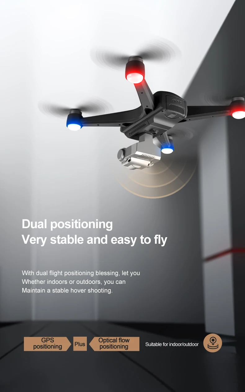 F11 PRO Drone - GPS 4K HD Dual HD Camera Professional WIFI FPV التصوير الجوي بدون فرش محرك كوادكوبتر Dron Toys كاميرا احترافية بدون طيار 23 F11 PRO Drone, dual positioning Very stable and easy to fly With dual flight positioning blessing, let you Whether indoor