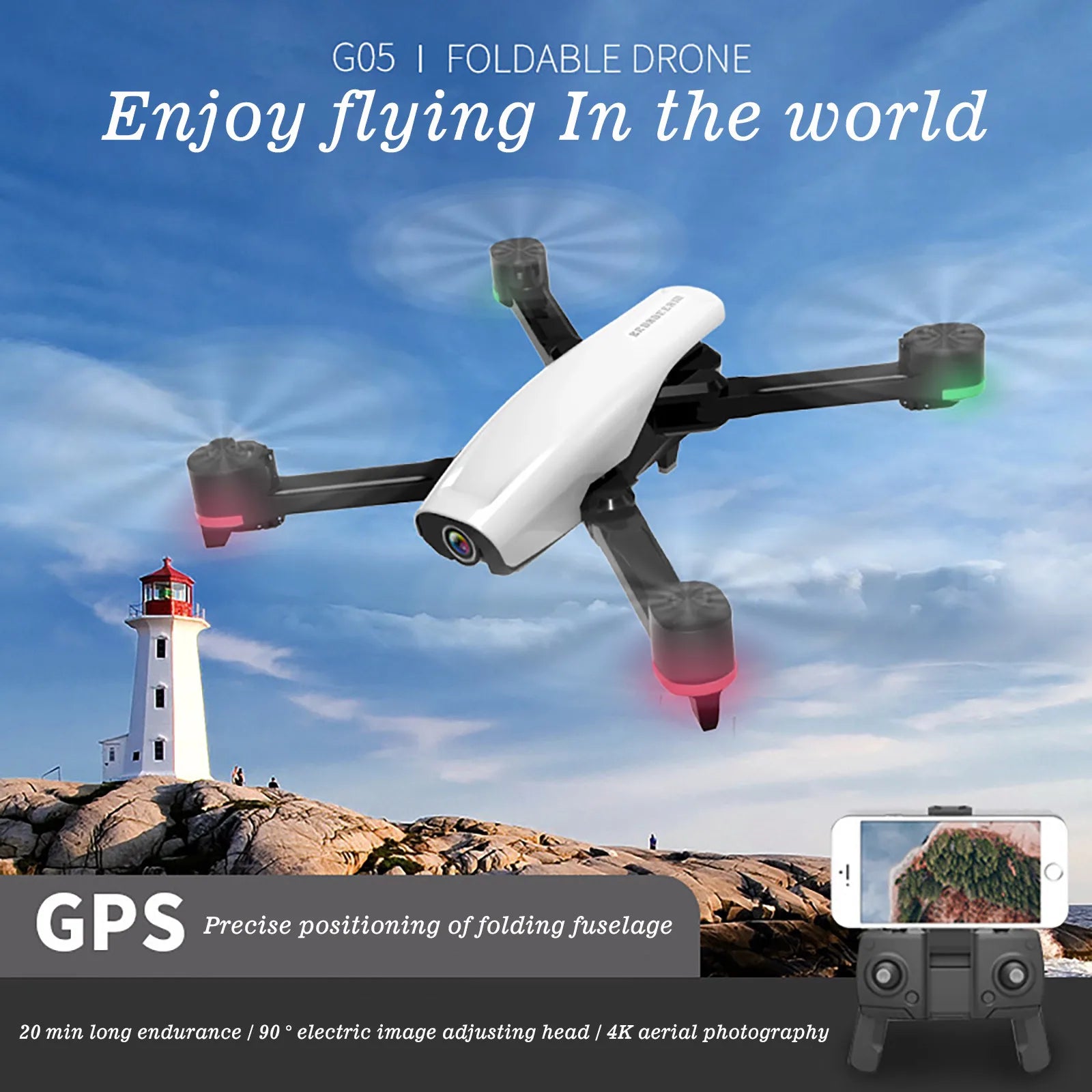 G05 Drone - GPS5G WIFI FPV 4K HD Camera Foldable Drone Quadcopter Professional Aerial RC Aircraft Professional Camera Drone 8 G05 Drone, G05 1 FOLDABLE DRONE Enjoy flying In the world GPS Precise
