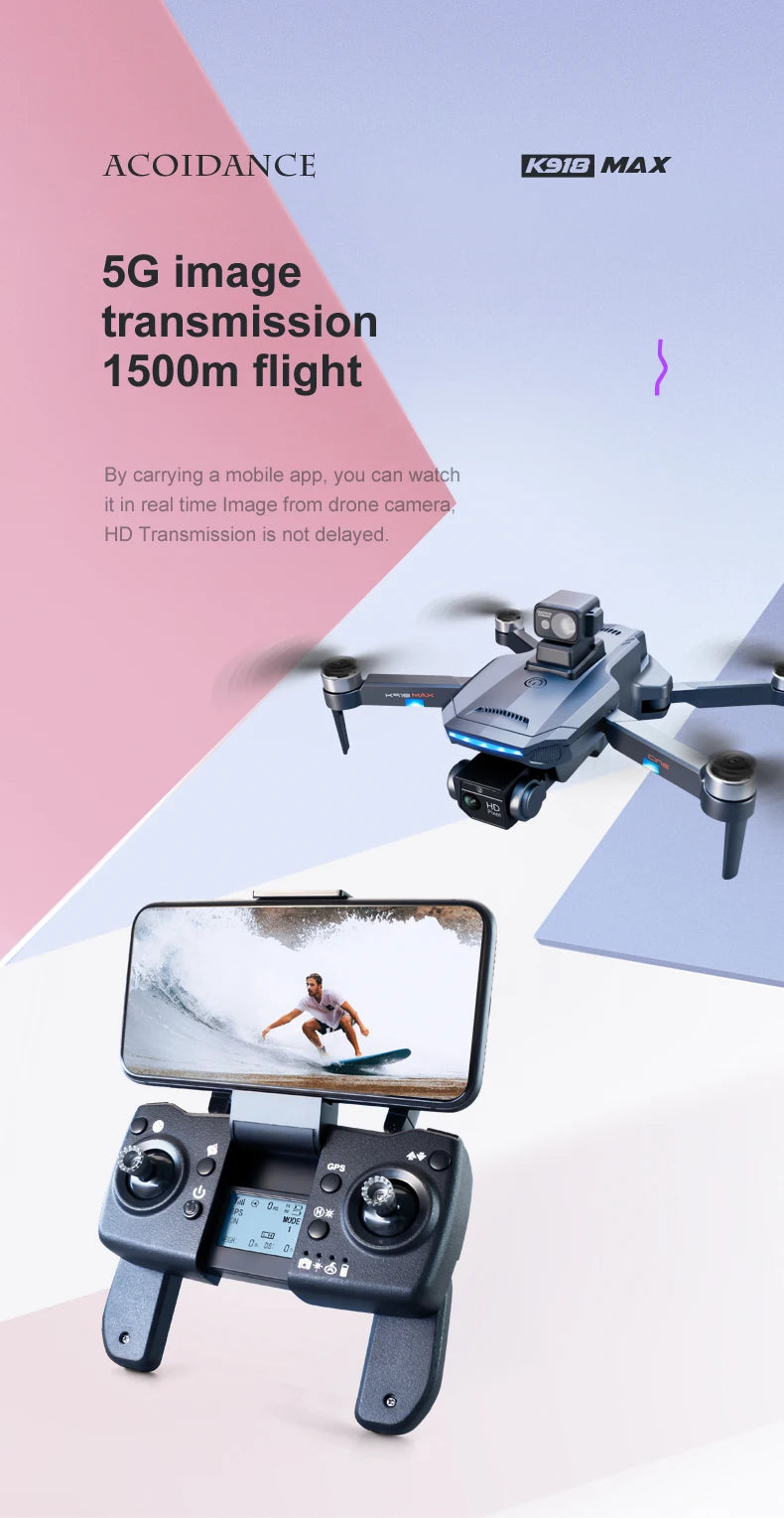XYRC K918 MAX GPS Drone - 4K HD Professional لتجنب العوائق 8K HD DualHD كاميرا بدون فرش قابلة للطي كوادكوبتر RC مسافة 1200 متر كاميرا احترافية بدون طيار 29 XYRC K918 MAX GPS Drone, mobile app allows you to watch drone in real time . transmission is not delayed: Q4