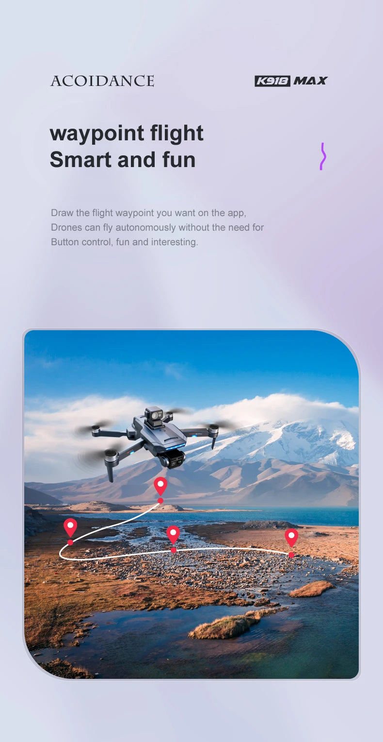 XYRC K918 MAX GPS Drone - 4K HD Professional لتجنب العوائق 8K HD DualHD كاميرا بدون فرش قابلة للطي كوادكوبتر RC مسافة 1200 متر كاميرا احترافية بدون طيار 33 XYRC K918 MAX GPS Drone, Drones can fly autonomously without the need for button control, fun and interesting .