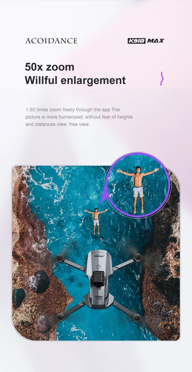 XYRC K918 MAX GPS Drone, ACOIDANCE K91o MAX 50x zoom Willful enlargement 1-50